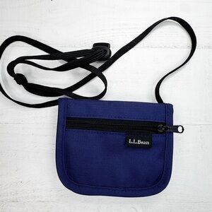 L.L.Bean Blue Travel Neck Wallet ID Holder Crossbody Pouch